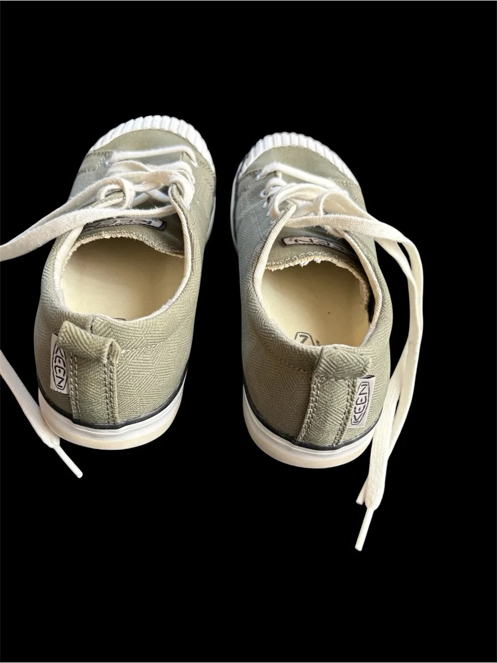 Keen Low-Top Canvas Sneakers in Olive and White - Picture 4 of 4